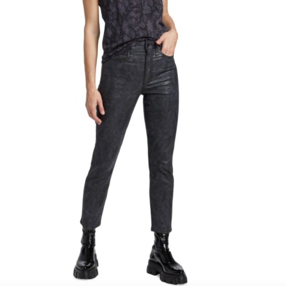 rag & bone Nina High-Rise Cigarette Jeans Snake Foil